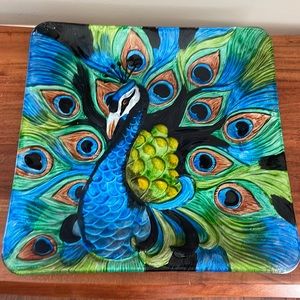 RARE Pier 1 One peacock plate painted 🦚